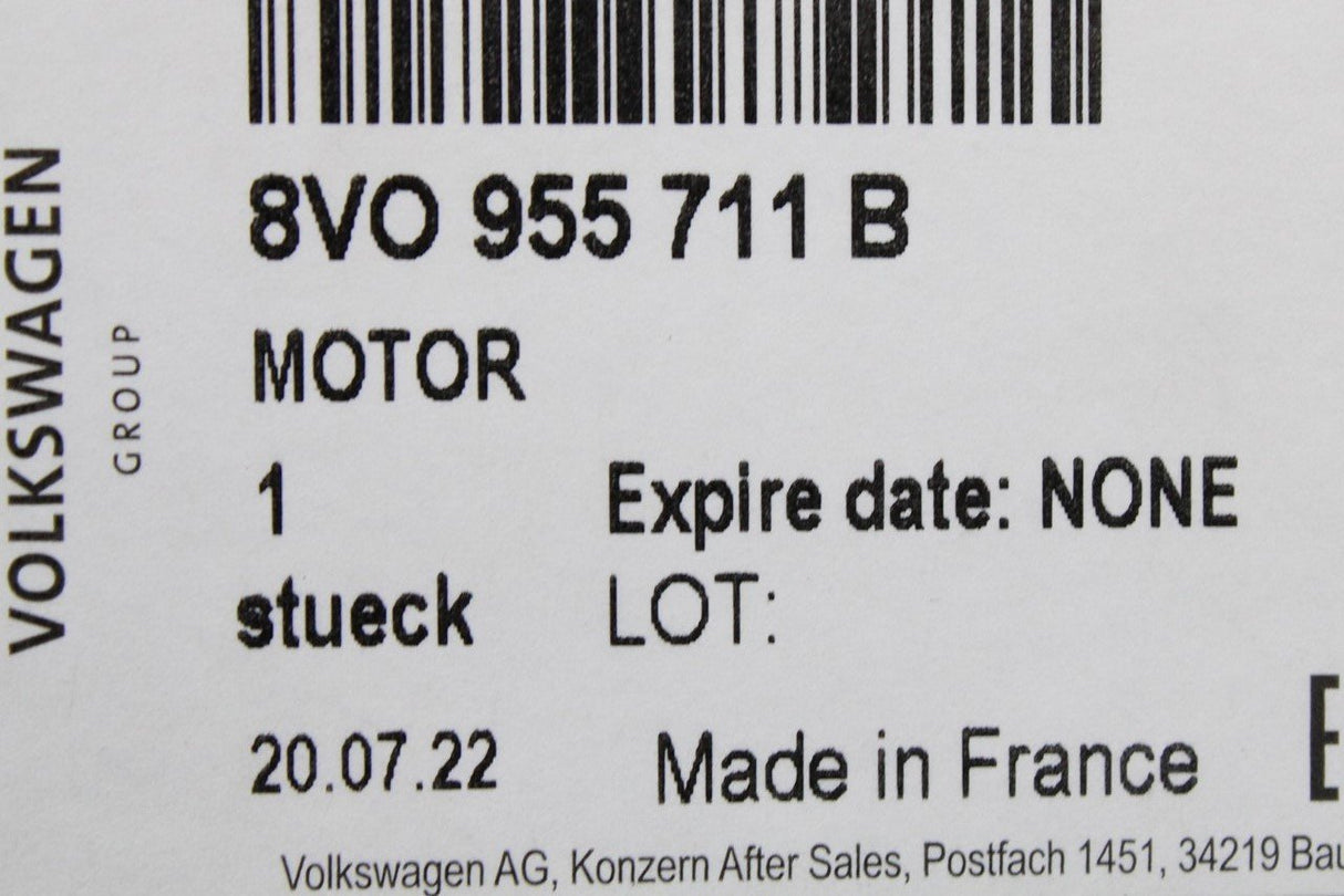 Audi A1 A3 RS3 Q2 2017-on SEAT Leon '20-on wiper motor (rear) 8V0955711B