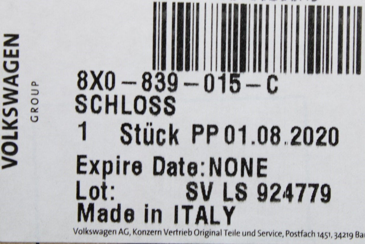 Audi A1 A4 A5 RS4 RS5 B9 Q5 2011-Onward door lock (rear left) 8X0839015C