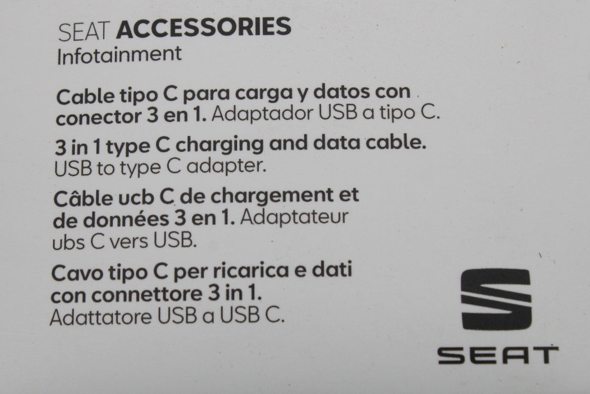 SEAT accessory 3-in-1 usb charging cable 000051444AS