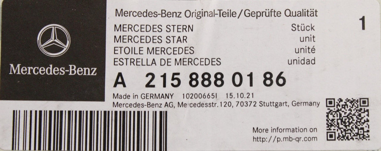 Mercedes-Benz CL C215 98-10 front grille badge emblem (Star) A2158880186
