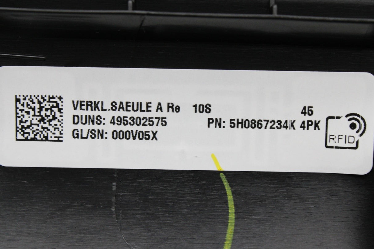 VW Golf MK8 2020-on black interior A-pillar trim (right) 5H0867234K 4PK