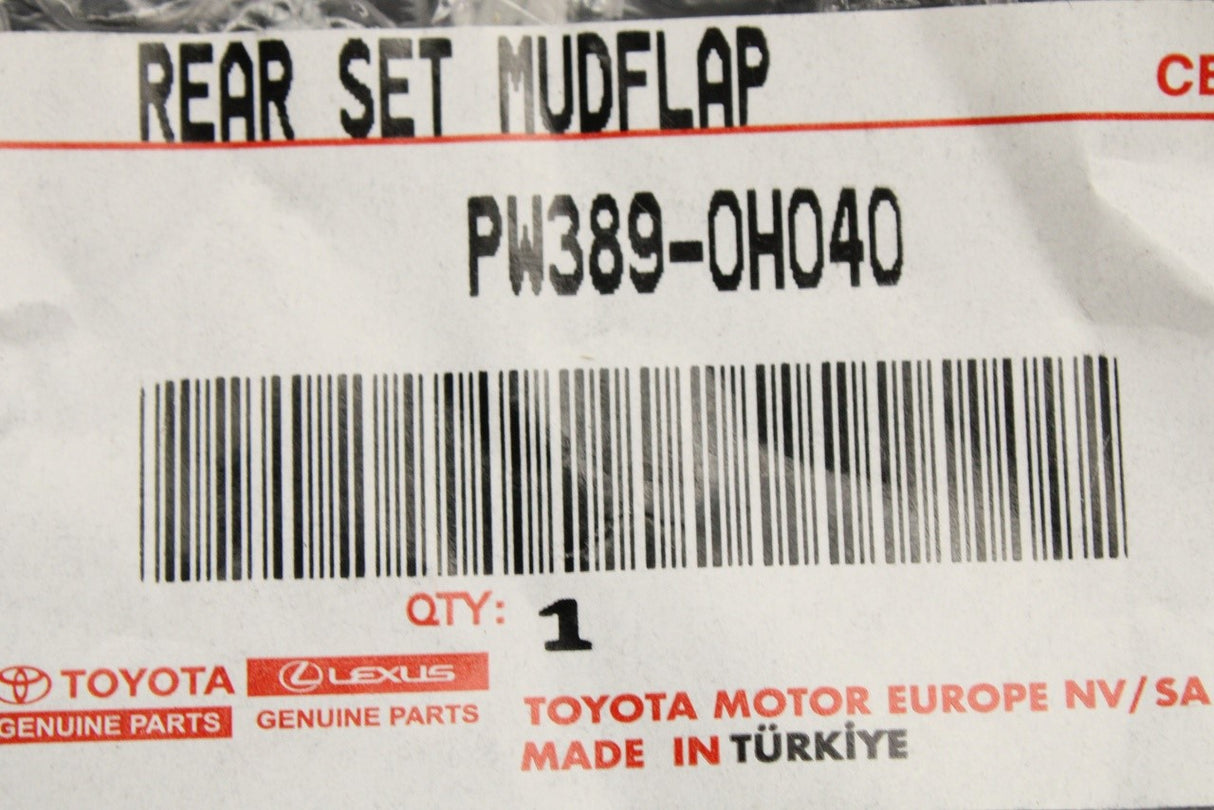 Toyota Aygo X 2022-on mud flaps (rear) PW389-0H040