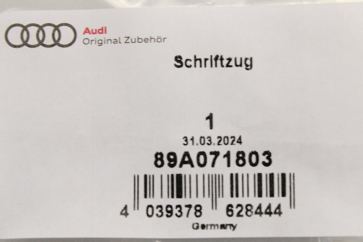Audi Q4 e-tron 2022-on black model name badge (rear) 89A071803