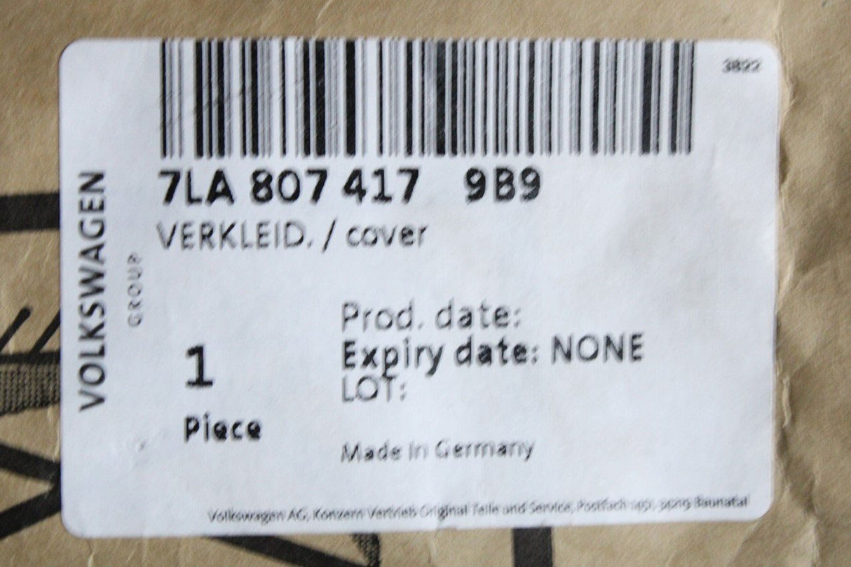 VW Transporter T6 T6.1 satin black bumper cover (tailgate) 7LA807417 9B9