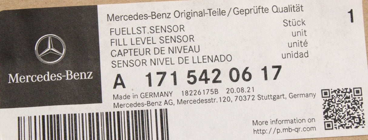 Mercedes-Benz SLK R171 04-10 fuel gauge level sensor A1715420617