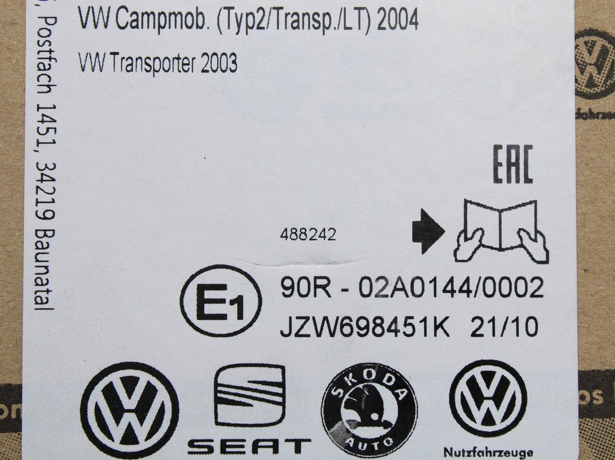 VW Transporter T5 T5.1 T6 03-19 rear brake discs & pads kit JZW698601AK