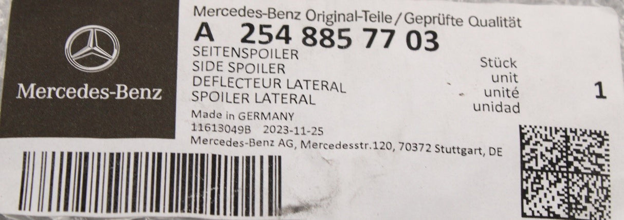 Mercedes-Benz GLC 254 front bumper side spoiler trim (left) A2548857703