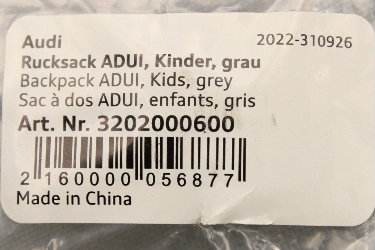 Audi kids ADUI backpack in grey 3202000600