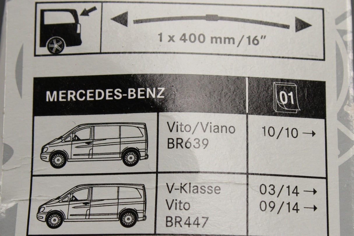Mercedes-Benz Vito 2010-20 rear window wiper blade (x1 16") A0018206145