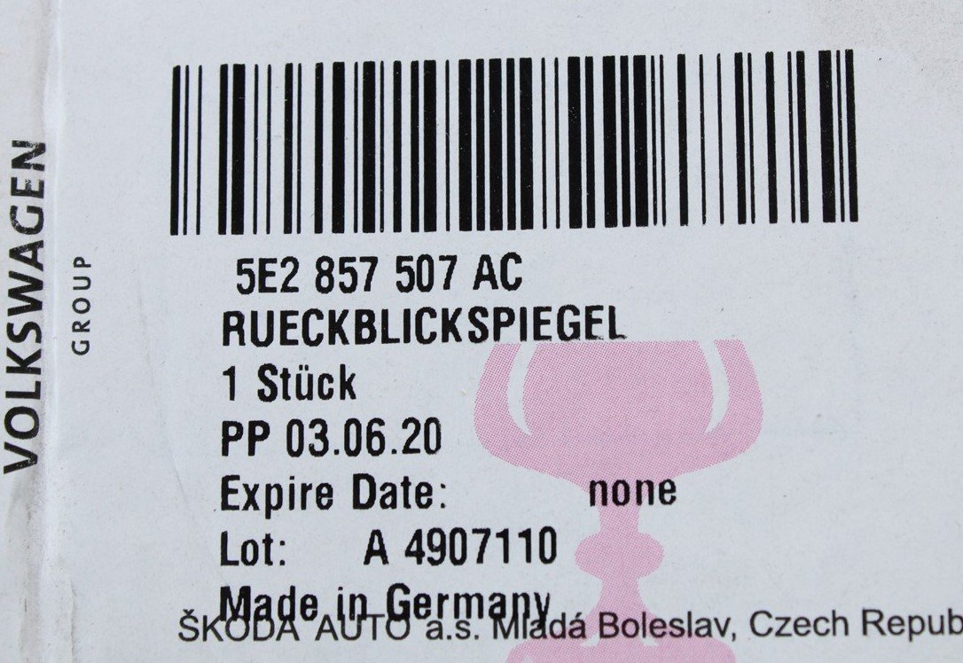 Skoda Octavia 5E 2017-2021 left wing mirror housing (RHD) 5E2857507AC