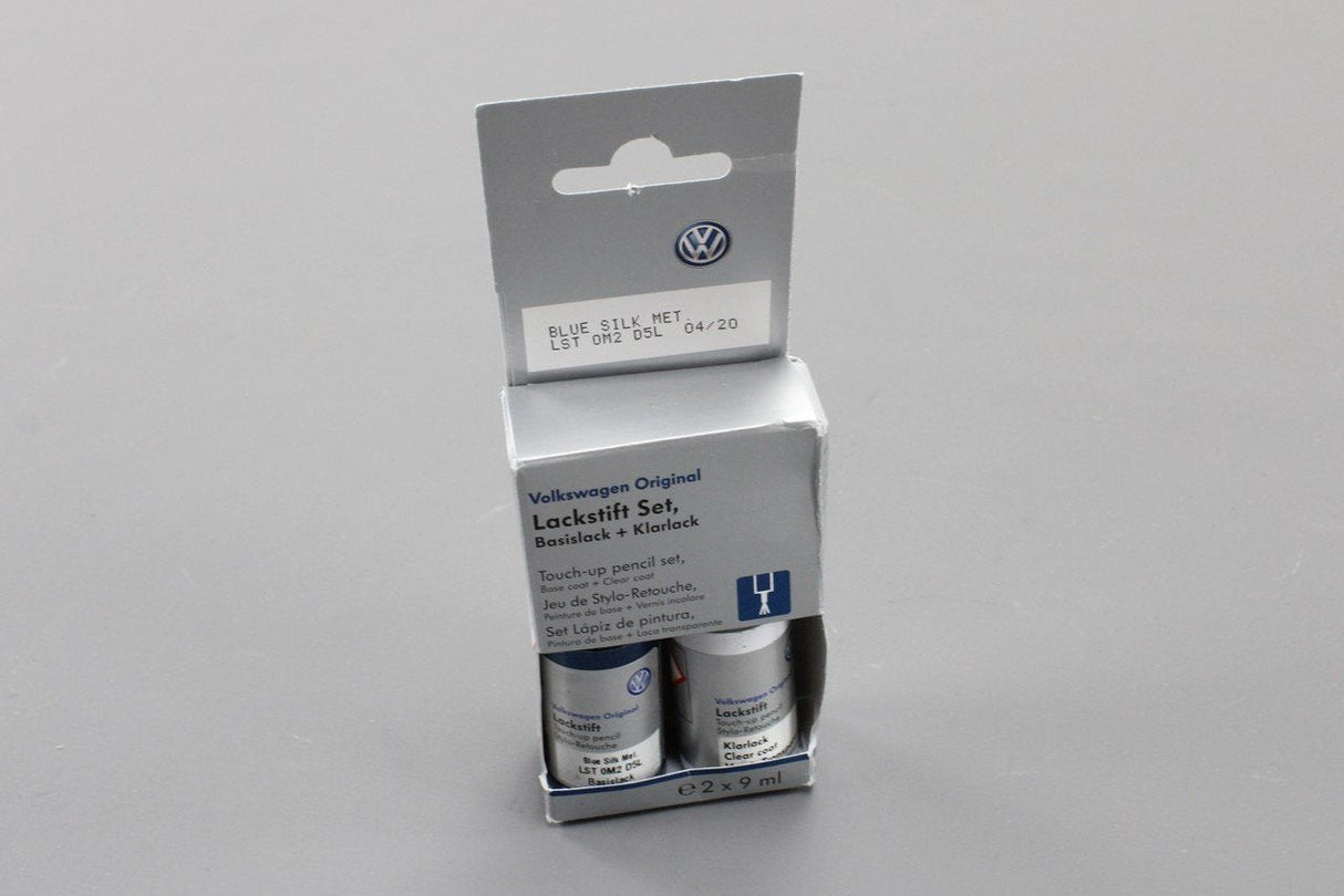 VW Blue silk metallic touch up paint and clear coat LST0M2D5L