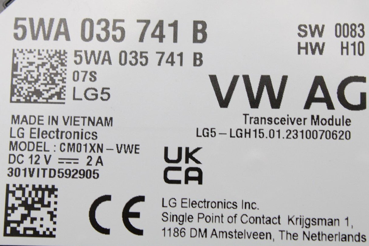 VW Golf MK8 Multivan vehicle communication unit 5WA035741B