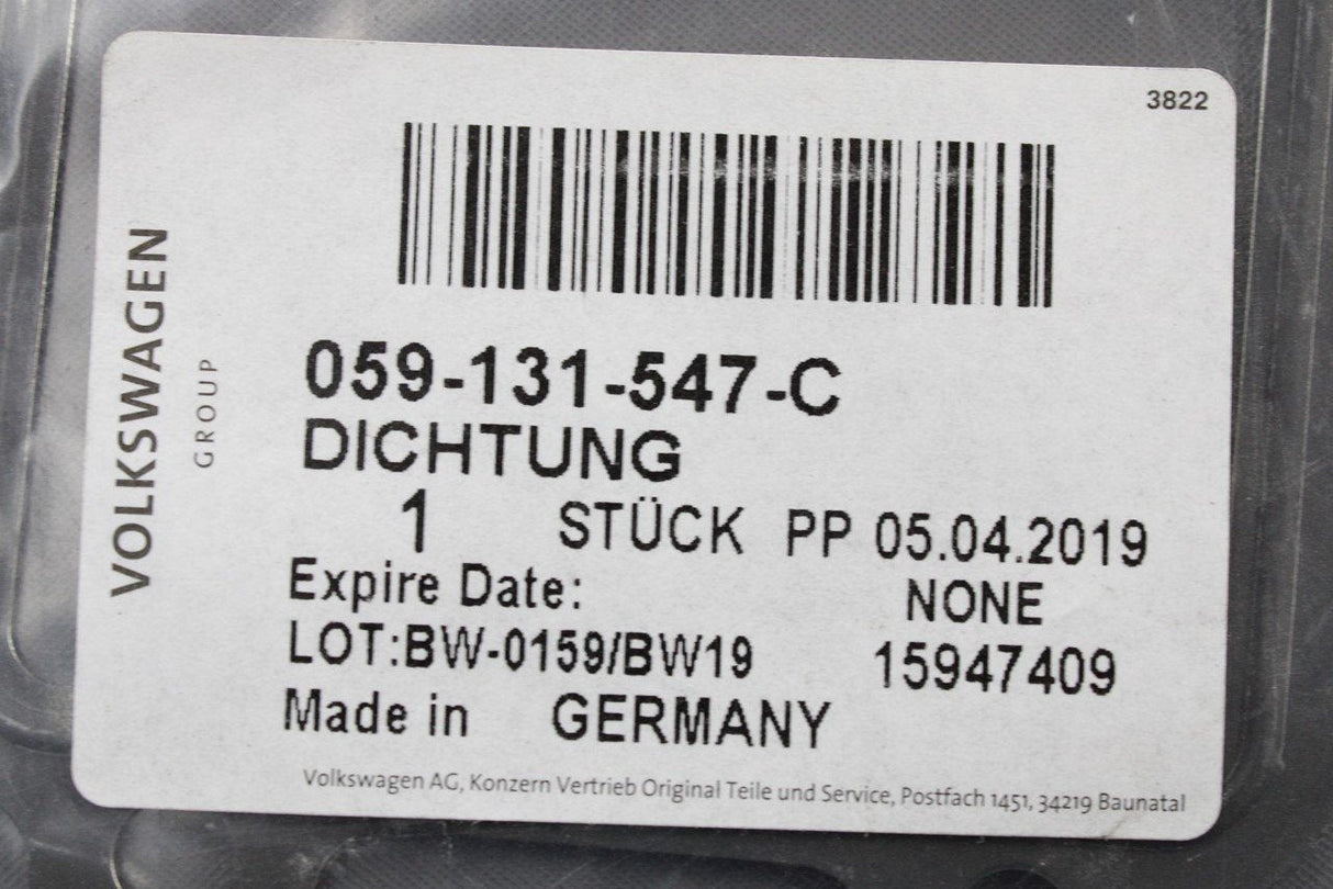 VW Audi 3.0 TDI V6 EGR to cooler gasket seal 059131547C