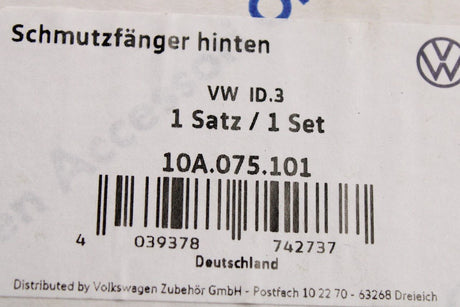 VW ID.3 2020-on mud flaps (rear) 10A075101