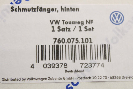 VW Touareg 2018-on mud flaps (rear) 760075101