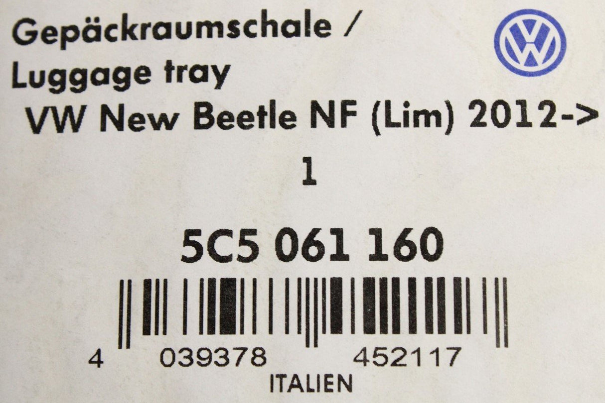 VW Beetle 2012-2019 luggage compartment boot liner (foam) 5C5061160