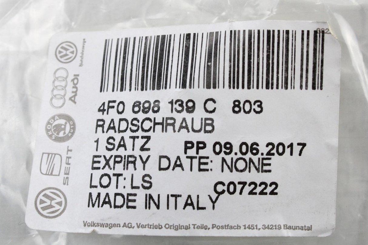 Audi A1 A3 A4 A5 A6 locking wheel nut with key code C 4F0698139C 803