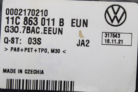 VW ID.4 ID.5 2021-On front and rear carpet mats (RHD) 11C863011B EUN