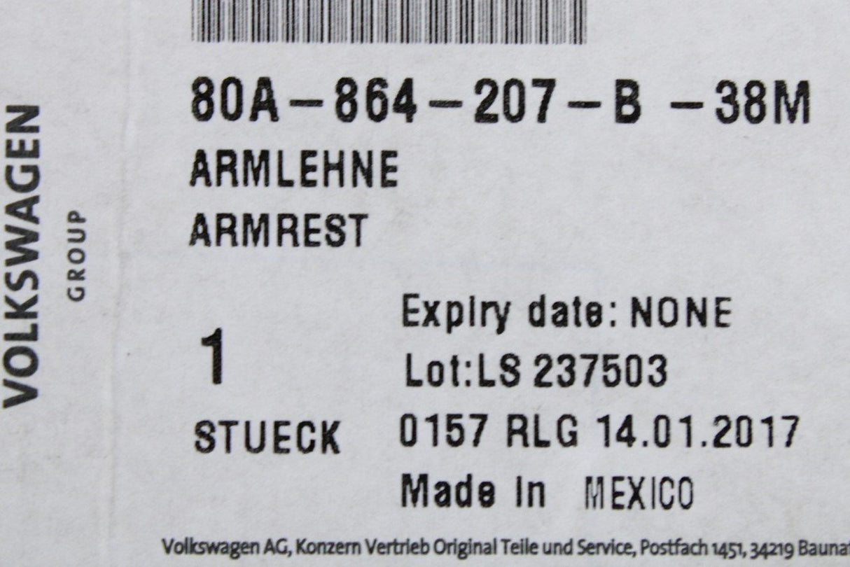 Audi Q5 SQ5 2017-on centre console armrest lid 80A864207B 38M