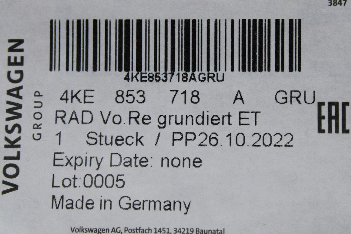 Audi e-tron 2019-on primed wheel arch cover (front right) 4KE853718A GRU