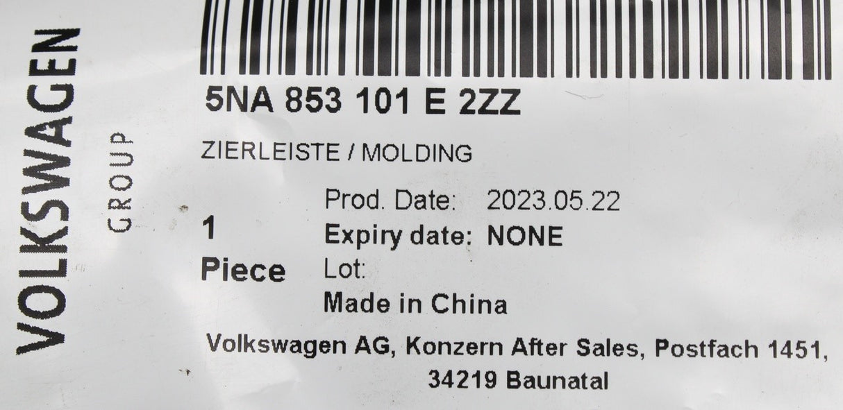 VW Tiguan 2016-2024 front lower grille trim (chrome) 5NA853101E 2ZZ