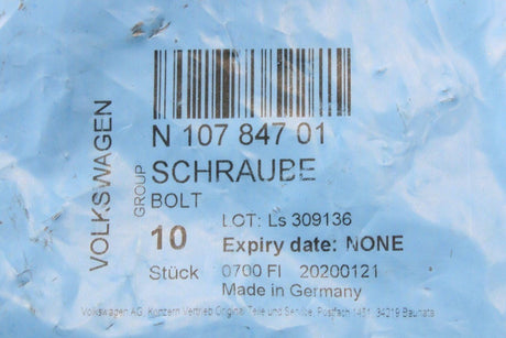 VW Audi Skoda SEAT Hex head collared bolt M12x1.5x85 (x1) N10784701