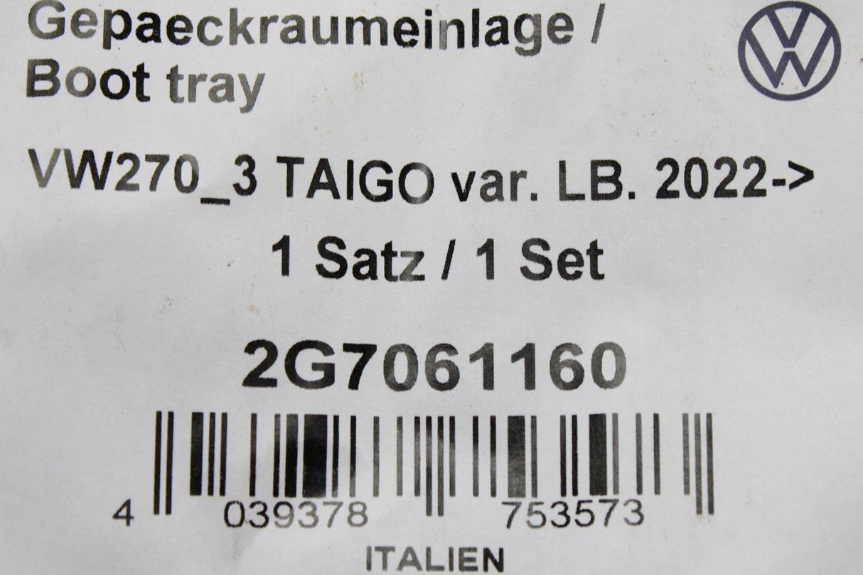 VW Taigo 22-On boot luggage compartment tray (variable floor) 2G7061160