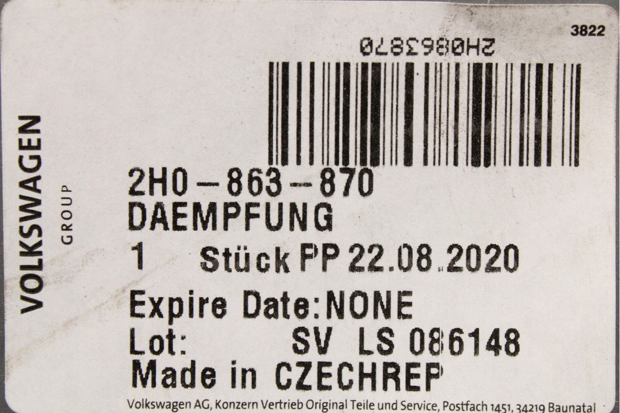 VW Amarok 2010-2022 tunnel damper (right) 2H0863870