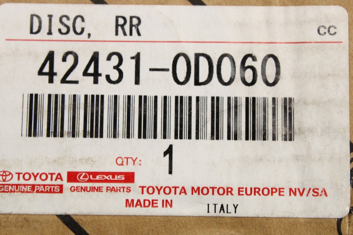 Toyota Yaris 2005-2020 brake discs (rear) 42431-0D060