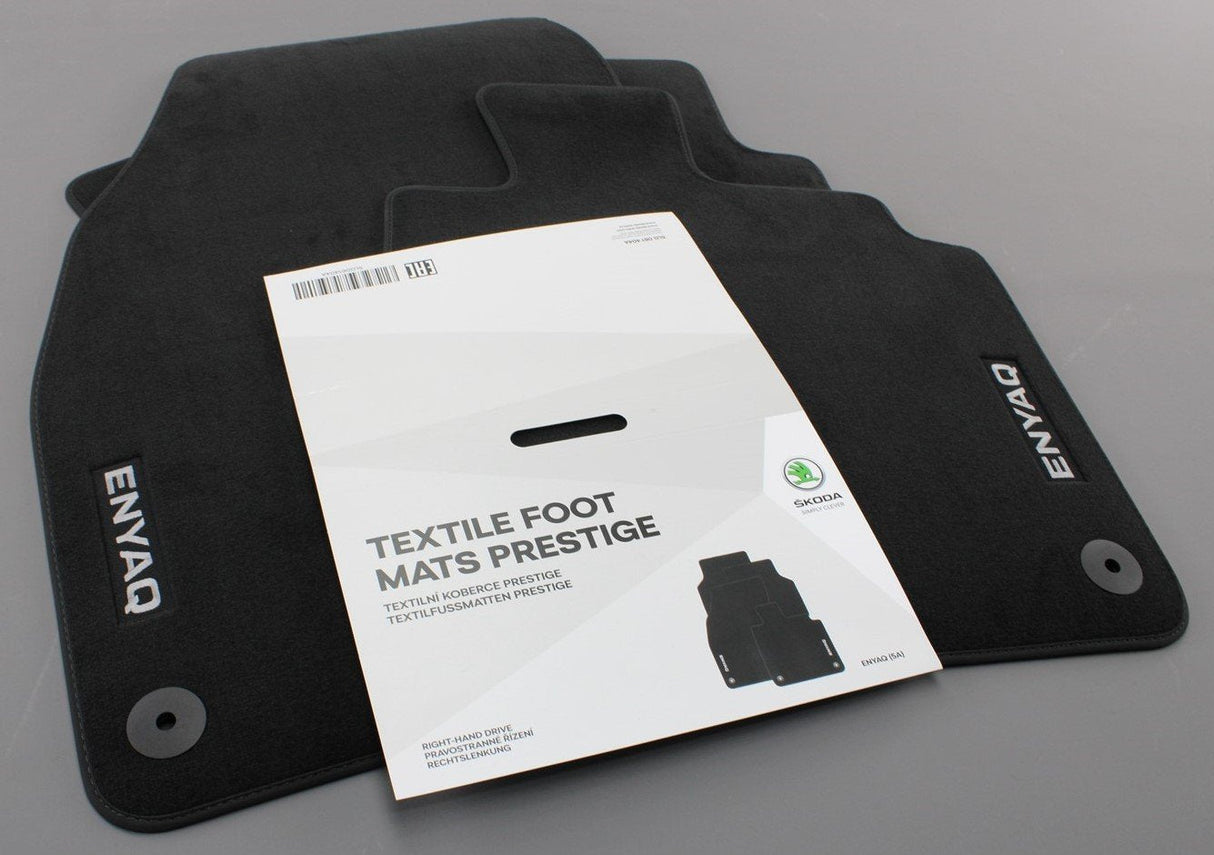 Skoda Enyaq 2021-On premium carpet front and rear mats (RHD) 5LG061404A