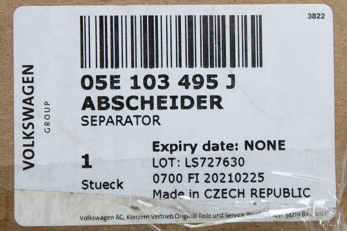 VW Audi Skoda SEAT 1.5 TSI TFSI oil separator breather 05E103495J