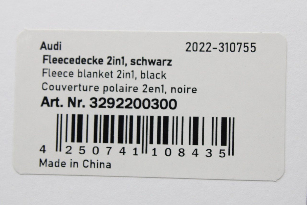 Audi 2-in1-1 fleece blanket (black) 3292200300