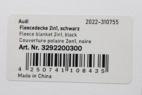 Audi 2-in1-1 fleece blanket (black) 3292200300