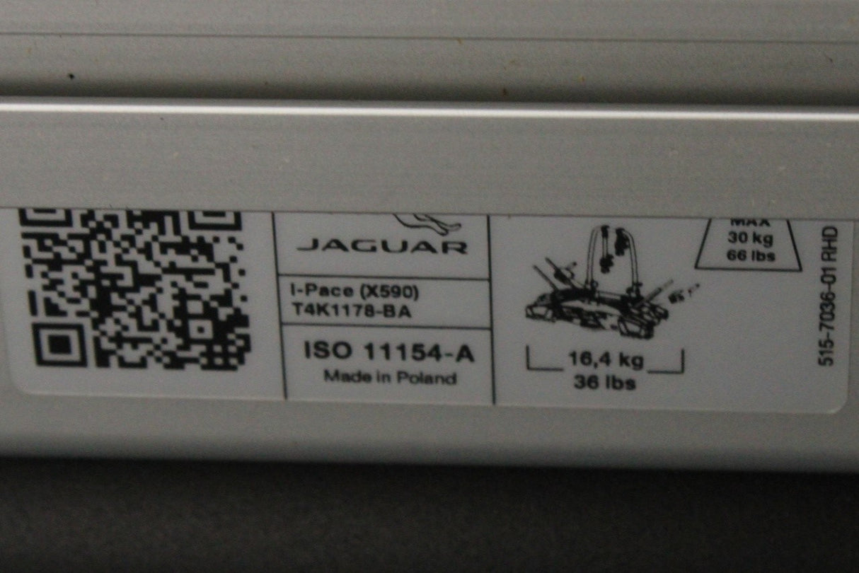 Jaguar I-Pace 2018-on rear mounted bicycle carrier T4K1179