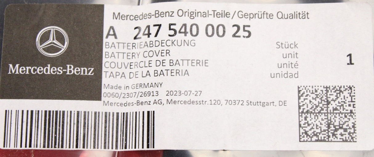 Mercedes-Benz W177 A-Class upper battery cover A2475400025