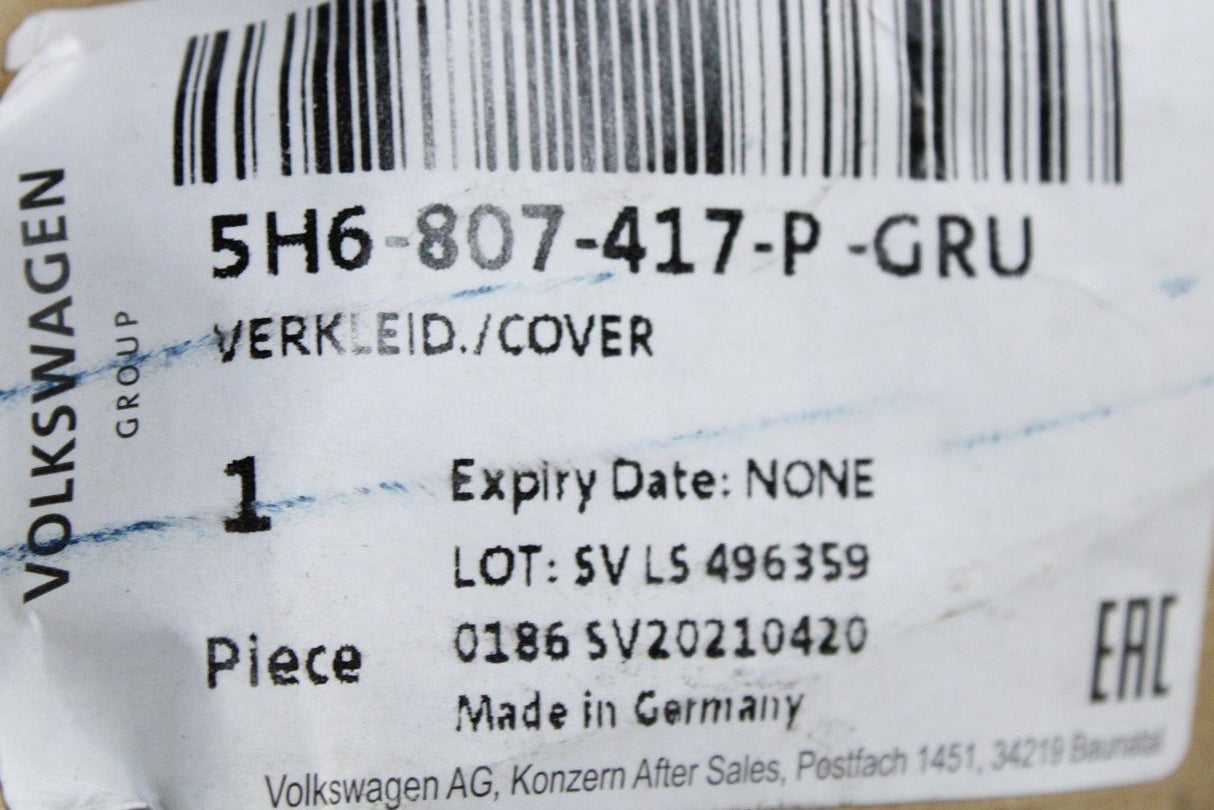 VW Golf MK8 2020-on rear bumper cover (basic models) 5H6807417P GRU