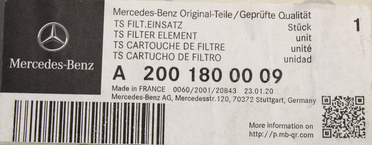 Mercedes-Benz A-Class W177 B-Class oil filter A2001800009
