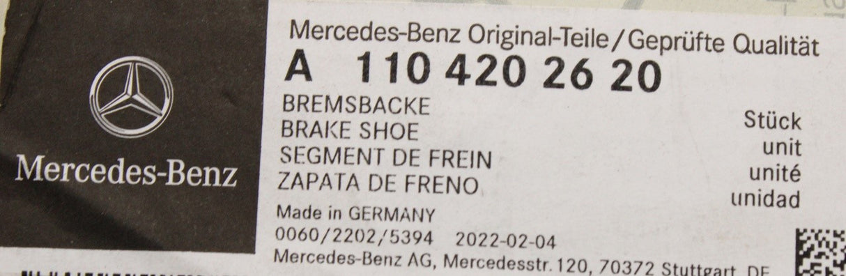 Mercedes-Benz rear brake shoe A1104202620