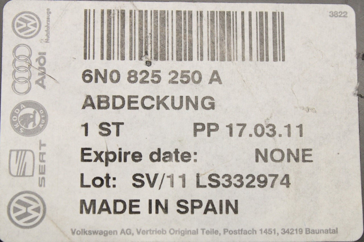 VW Lupo Polo 6N 6N2 SEAT Arosa auxiliary v-belt cover 6N0825250A