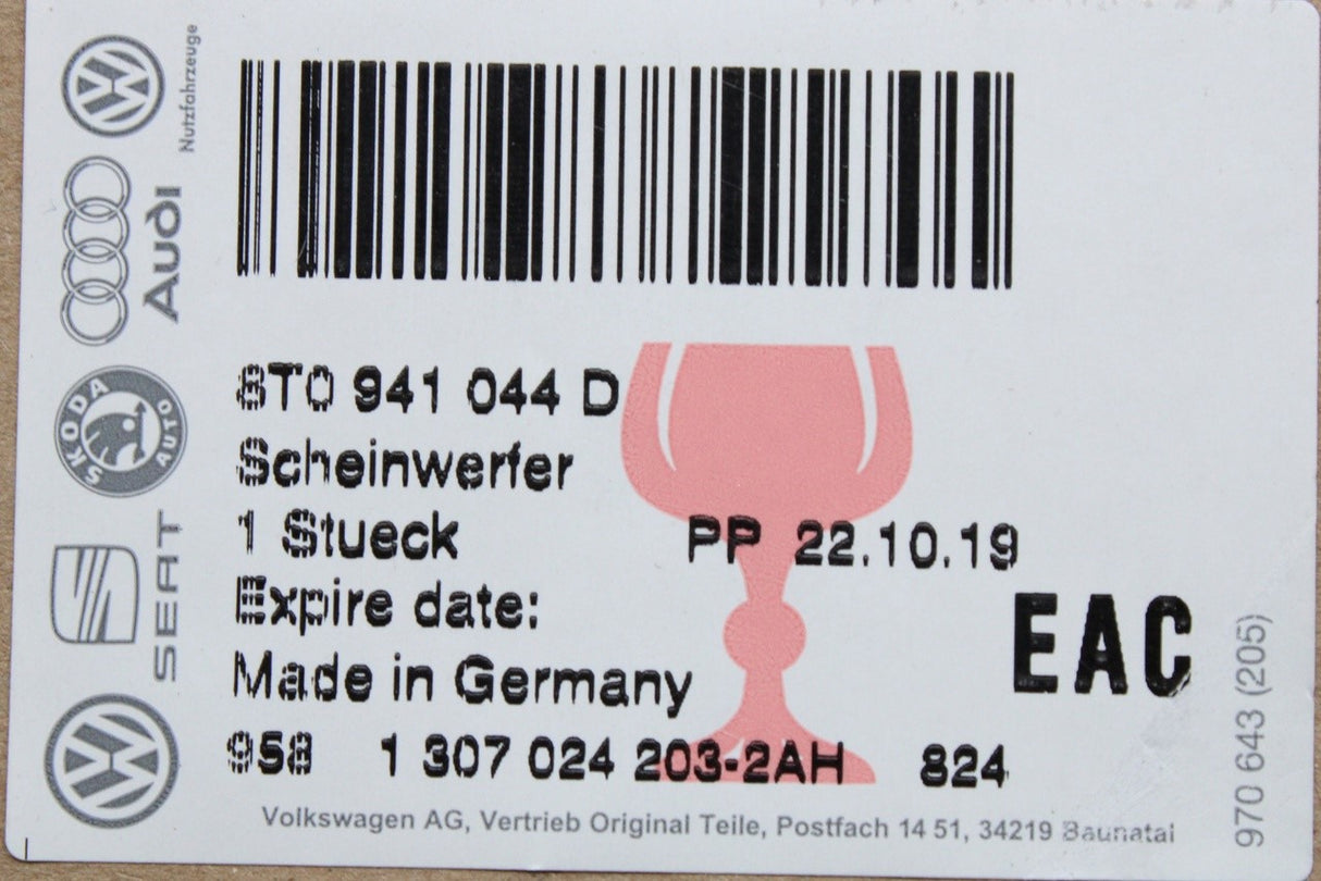 Audi A5 S5 RS5 2012-16 xenon headlight (right) 8T0941044D