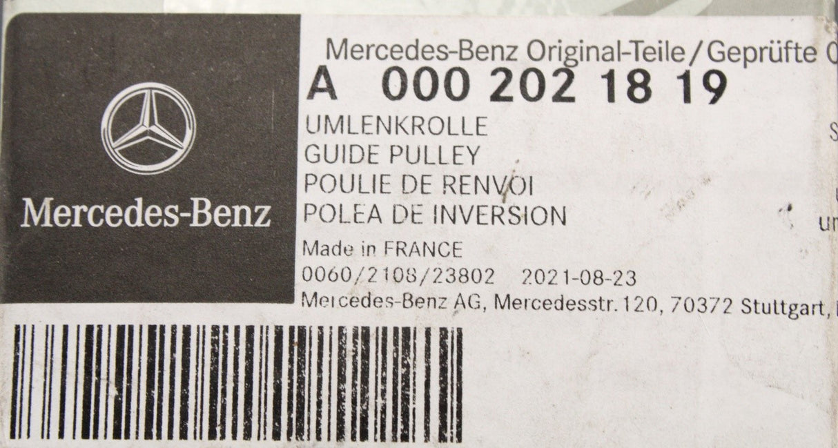 Mercedes-Benz auxiliary belt guide pulley A0002021819
