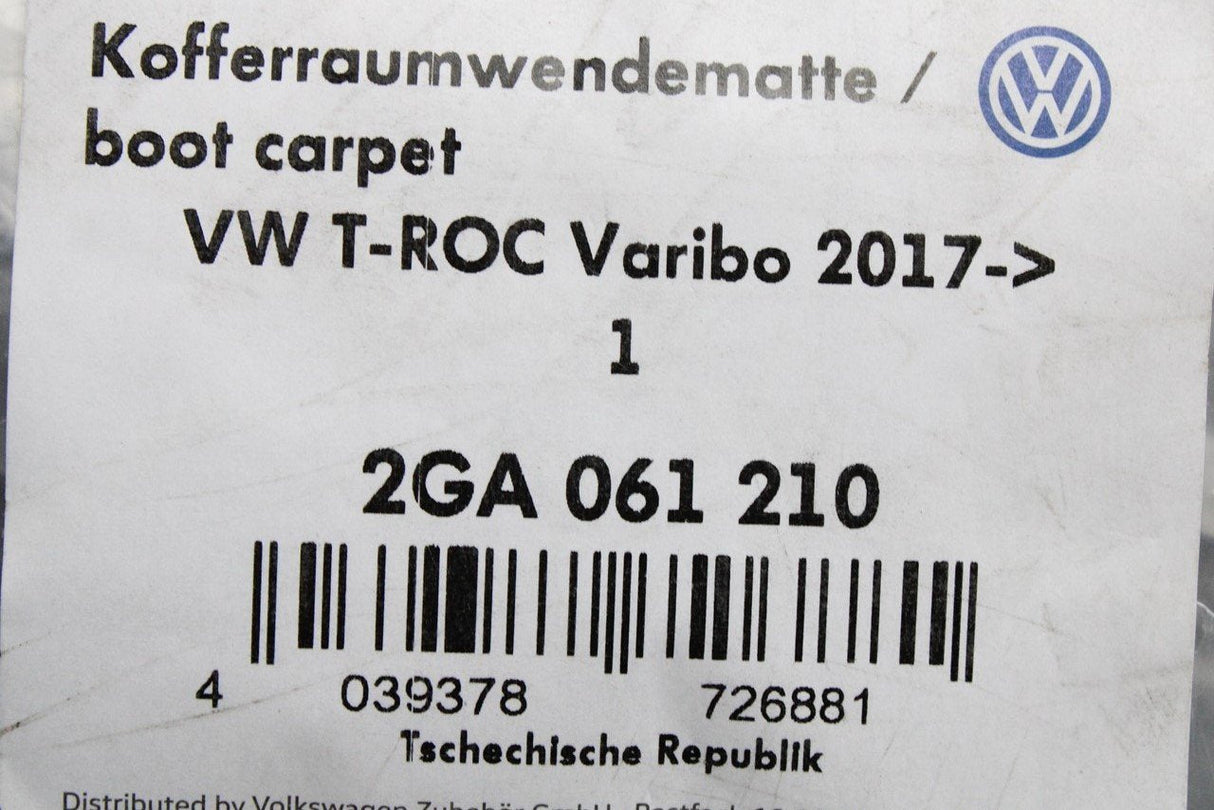 VW T-Roc 2018-Onward reversible boot luggage compartment mat 2GA061210