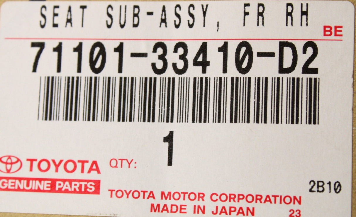 Lexus sport seat base cushion with cover (front right) 71101-33410-D2