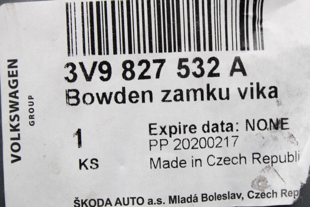 Skoda Superb Karoq Kodiaq boot-lid lock cable (power closing) 3V9827532A