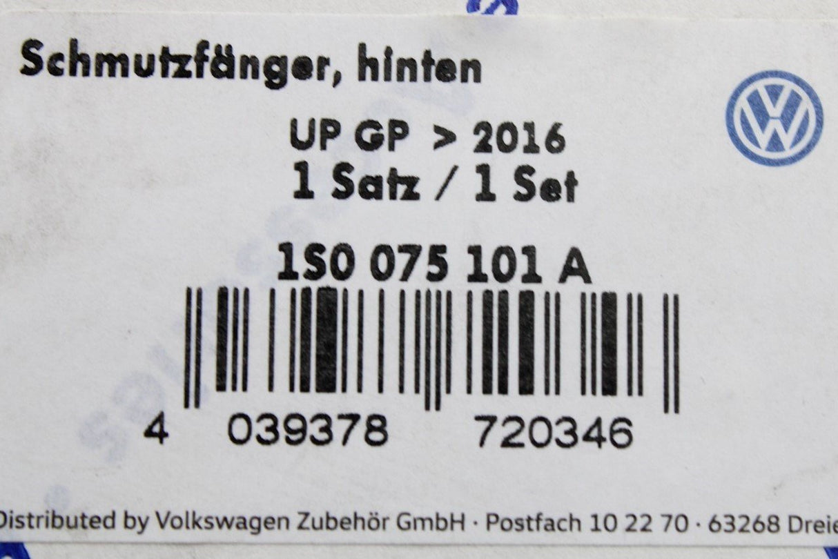 VW Up! e-Up! 2017-on mud flaps set (rear) 1S0075101A