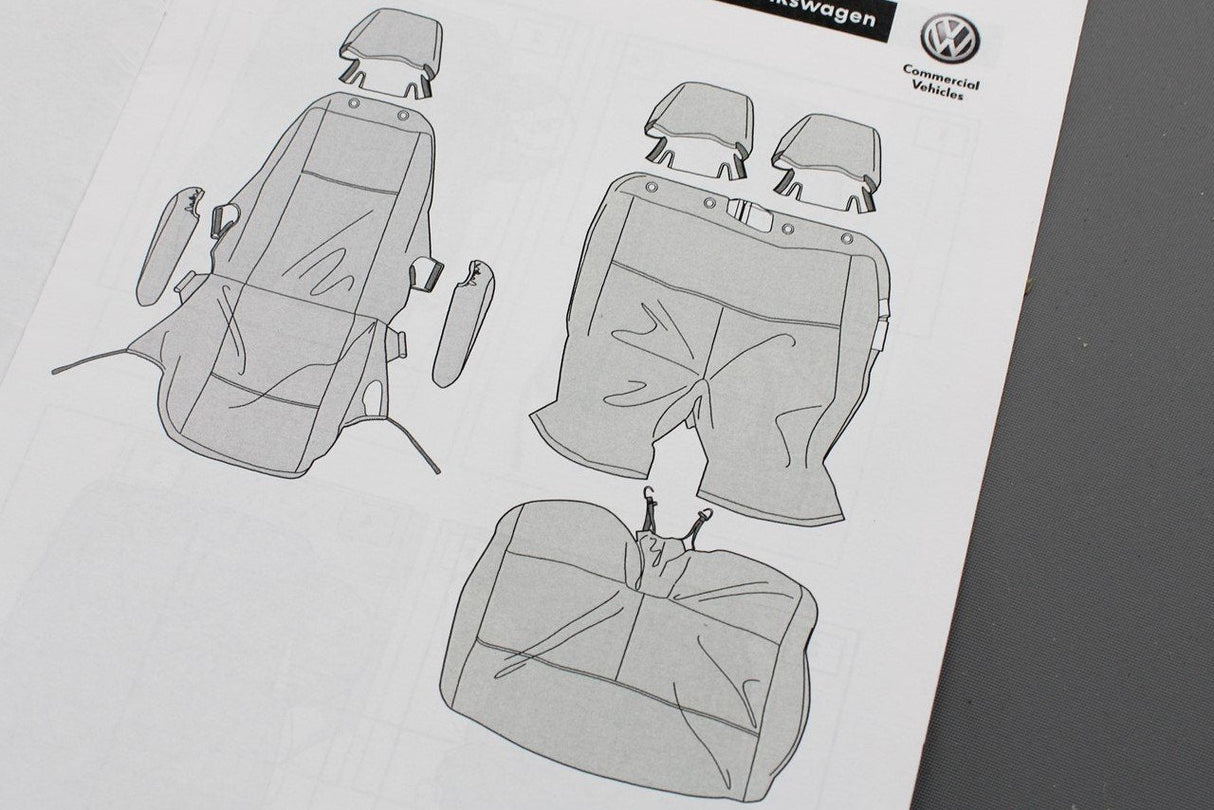 VW Transporter T5.1 1+2 front waterproof seat cover set ZGB7E0062002