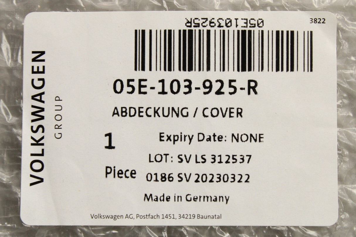 VW Golf MK8 Audi A3 8V Skoda SEAT 1.5 TSI engine cover trim 05E103925R