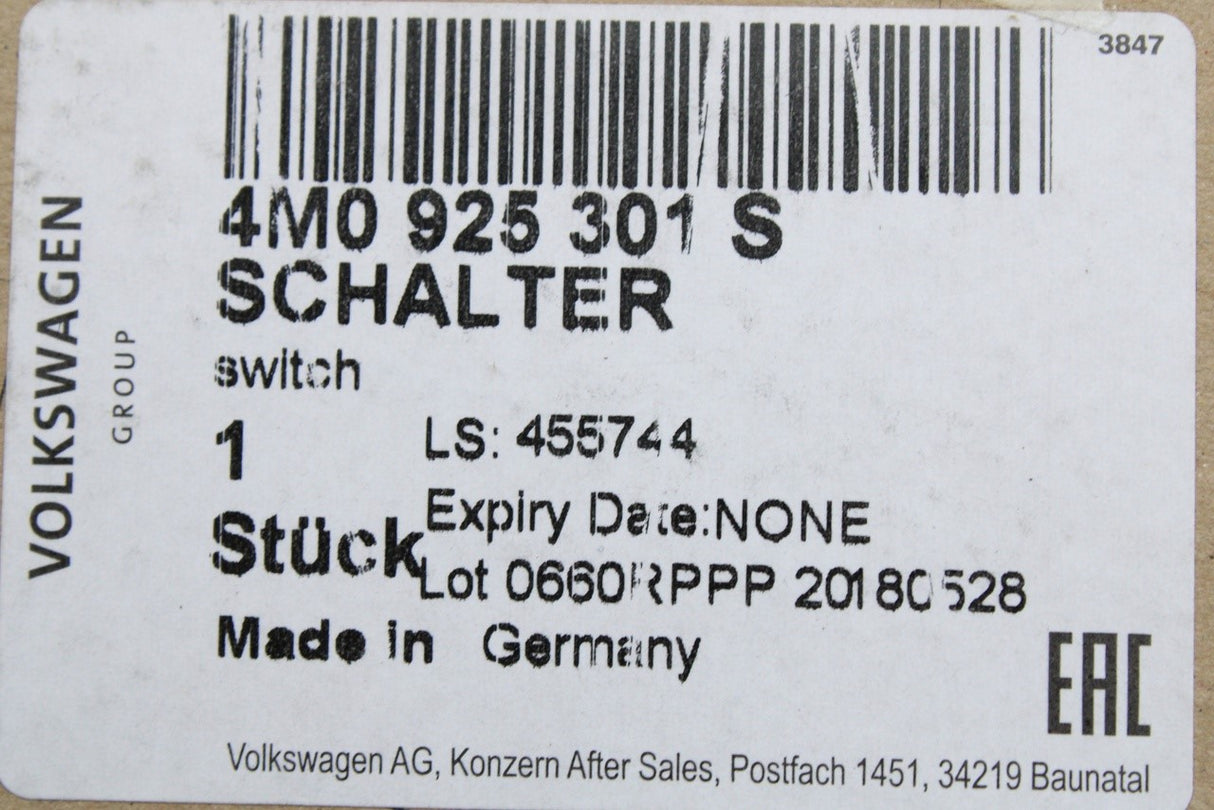 Audi Q7 2016-on dashboard multiple switch panel 4M0925301S