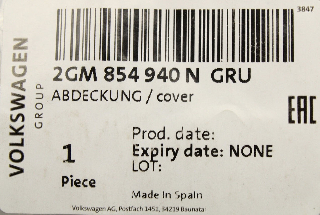 VW T-Cross 2019-on front lower door cover trim (right) 2GM854940N GRU