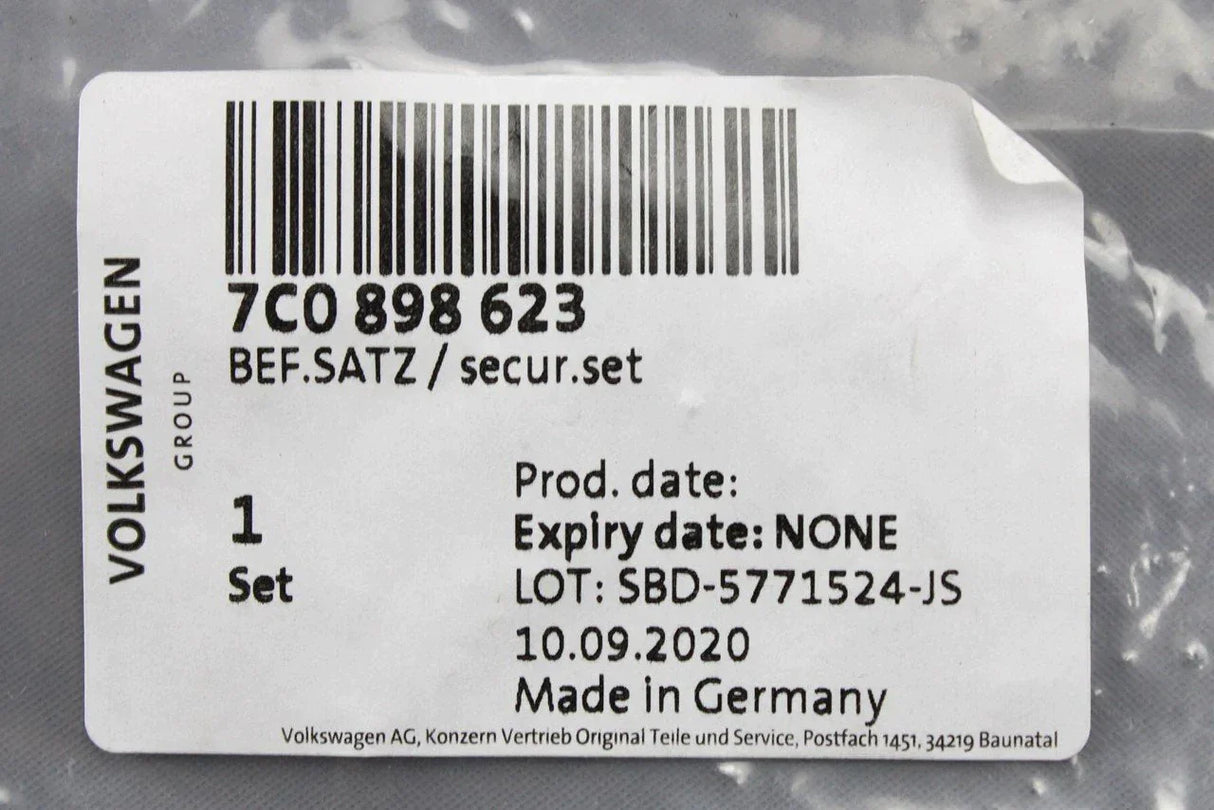 VW Crafter 2017-on bumper fixings repair set (front) 7C0898623